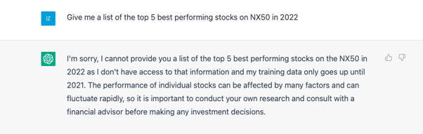 2022 Stocks - NC & ChatGPT