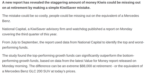 New data reveals top and worst performing KiwiSaver funds