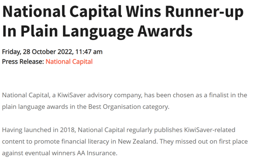 Plain Language Awards