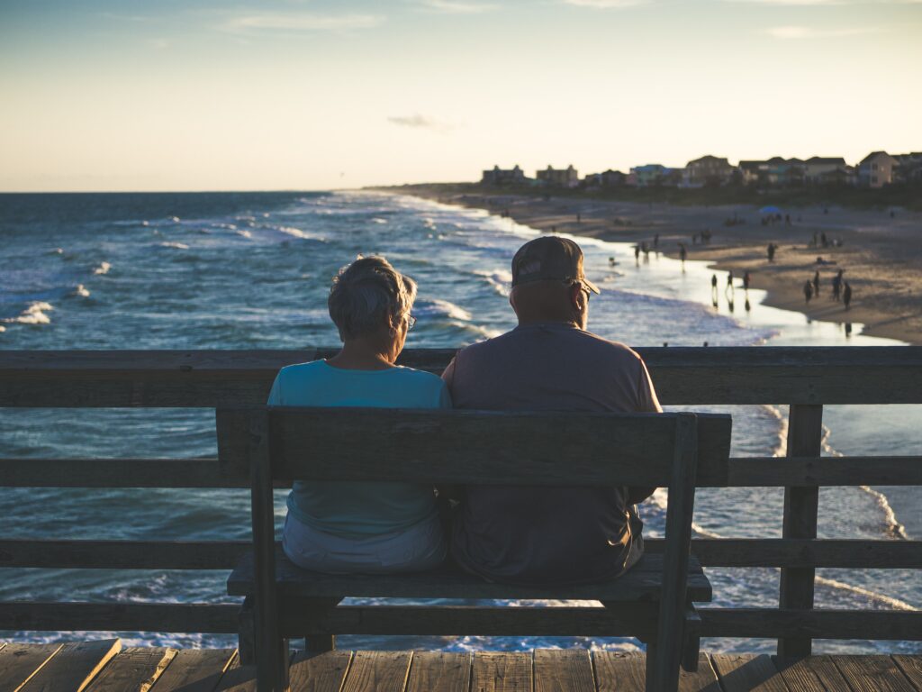 couple sitting on beach